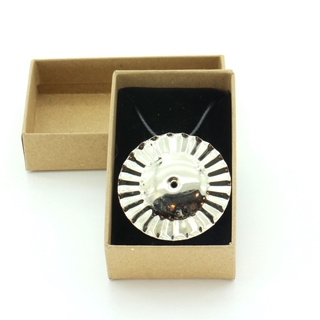 Colar de ferreña tradicional pequena de latón cromado - Imaxe 2