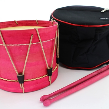 Conxunto tambor cor neno/a + baquetas cor + funda - Imaxe 1