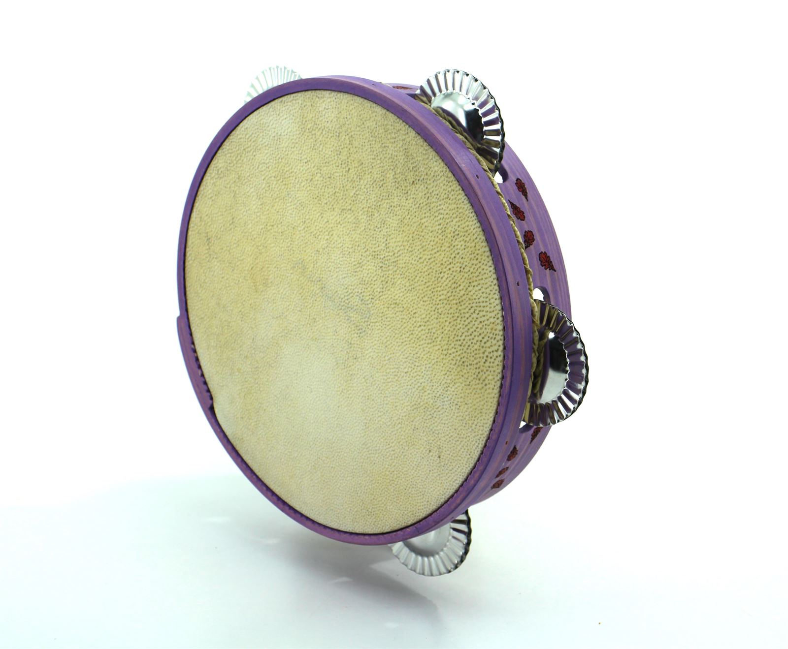 Pandeireta 5 pares cor violeta e docorado de follas de carballo - Imaxe 1