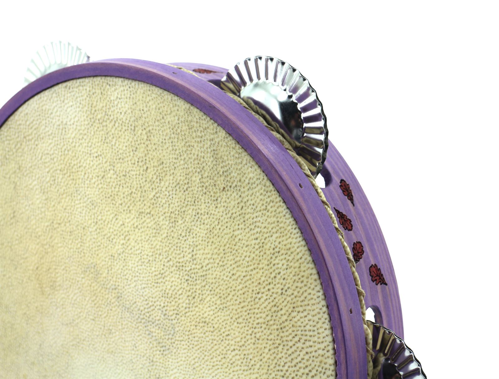 Pandeireta 5 pares cor violeta e docorado de follas de carballo - Imaxe 2