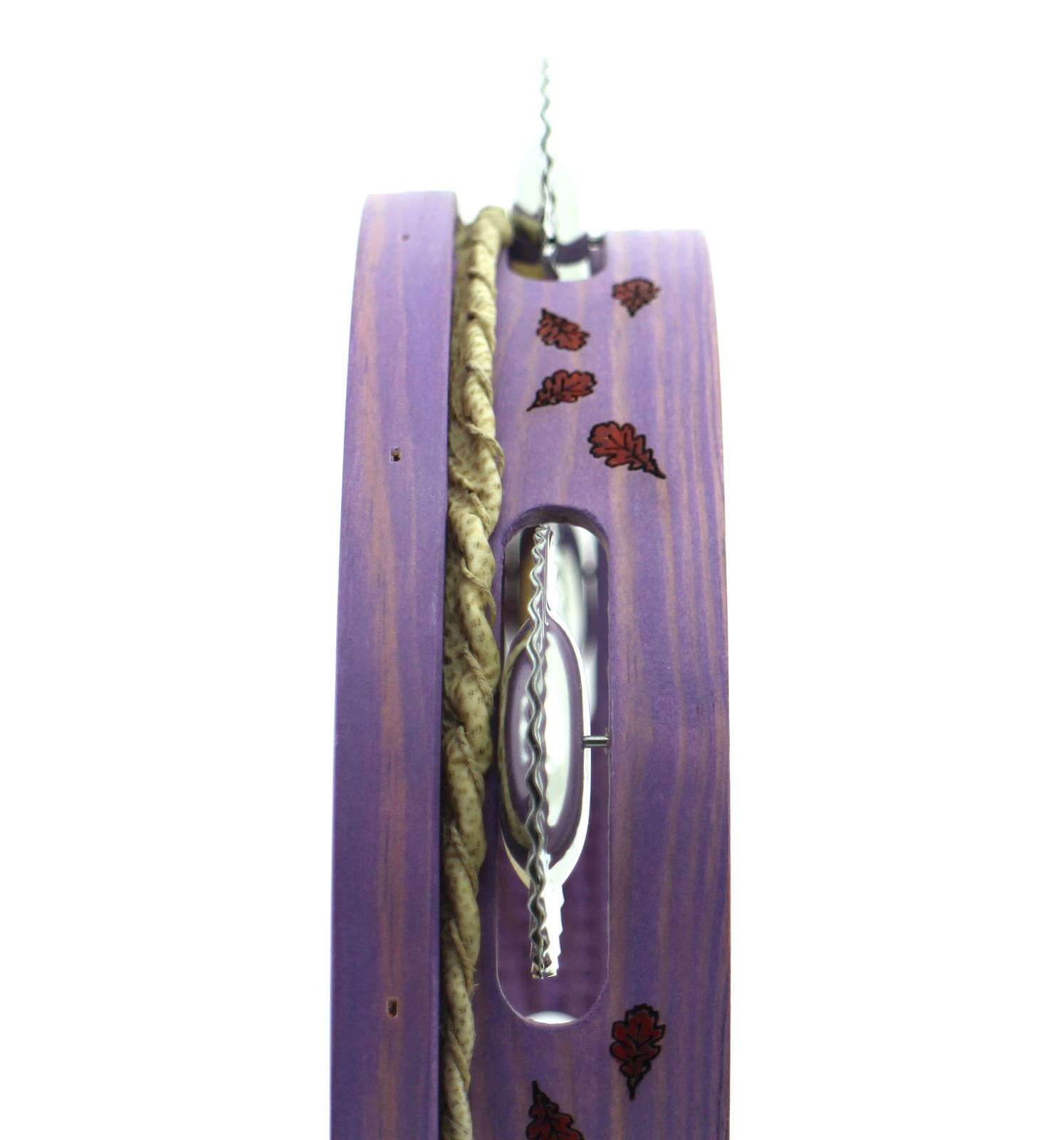 Pandeireta 5 pares cor violeta e docorado de follas de carballo - Imaxe 3