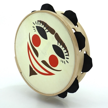 Pandeireta 9 pares de ferreñas manuais negras con ilustración de máscara de entroido - Imaxe 1