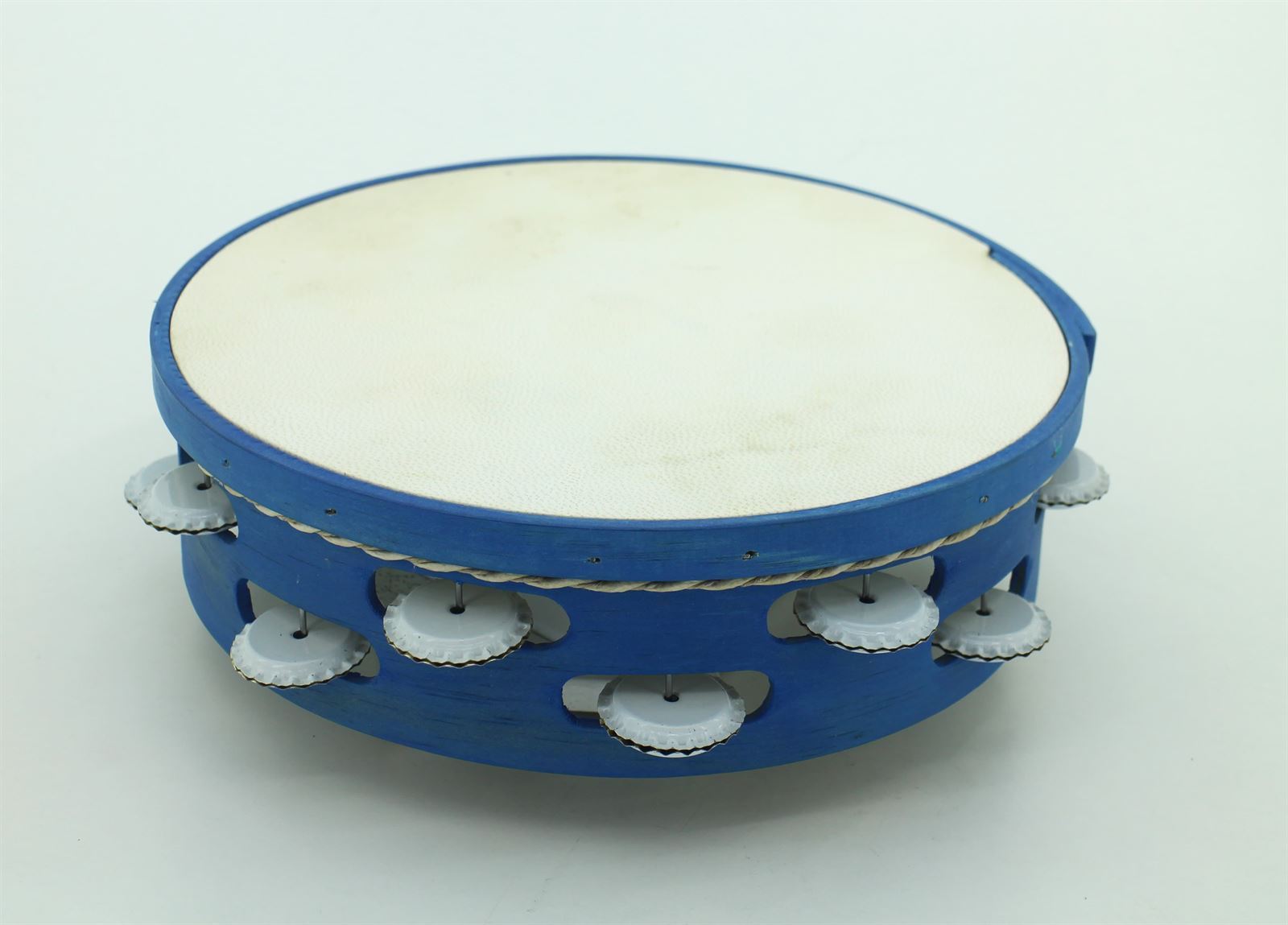 Pandeireta azul de 13 pares de chapas brancas - Imaxe 3