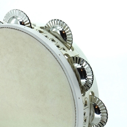 Pandeireta blanca de 9 pares de ferreñas tradicionais con decorado de corazóns - Imaxe 2