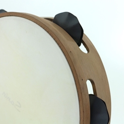 Pandeireta de 5 pares (en tamaño de 9 pares) en cor castaño claro con ferreñas manuais temperadas - Imaxe 2