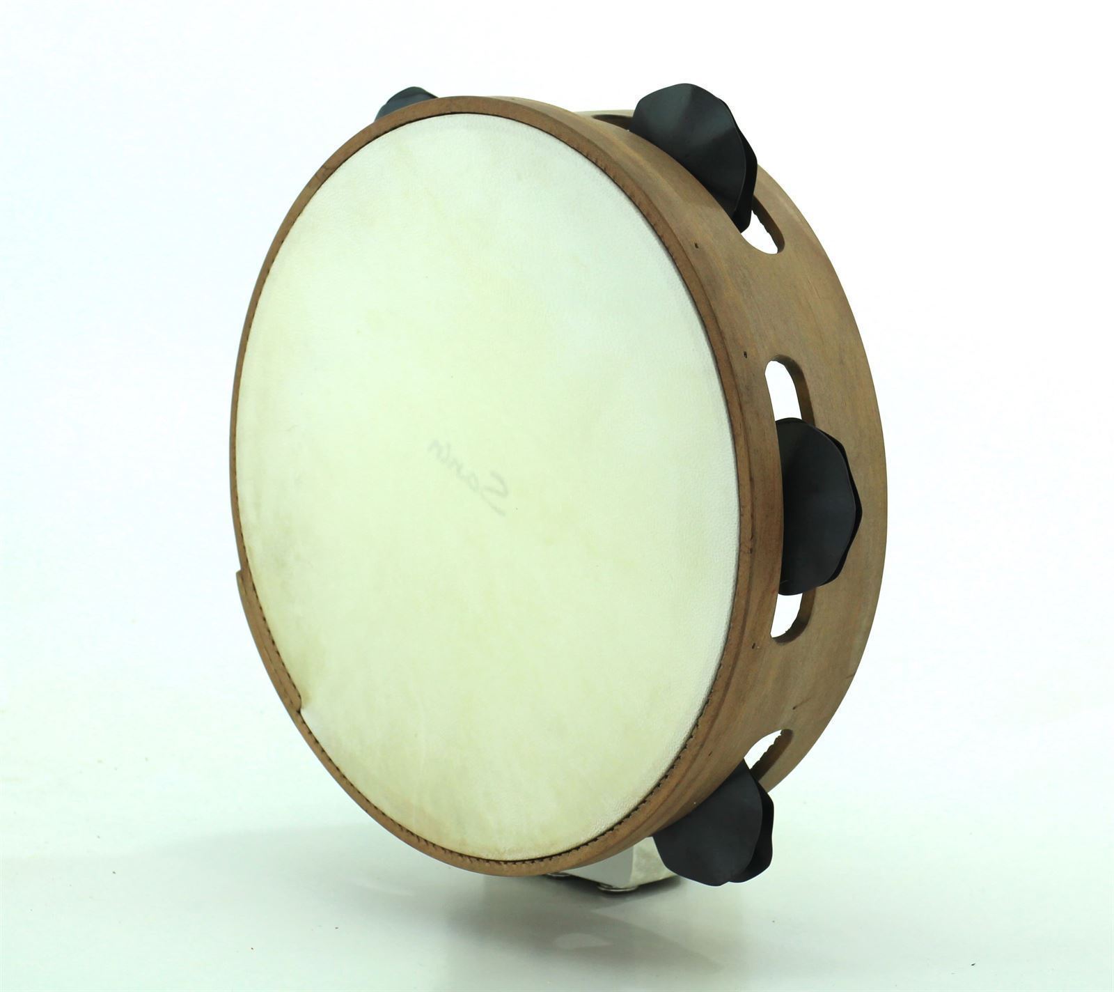 Pandeireta de 5 pares (en tamaño de 9 pares) en cor marrón claro con ferreñas manuais temperadas - Imaxe 1