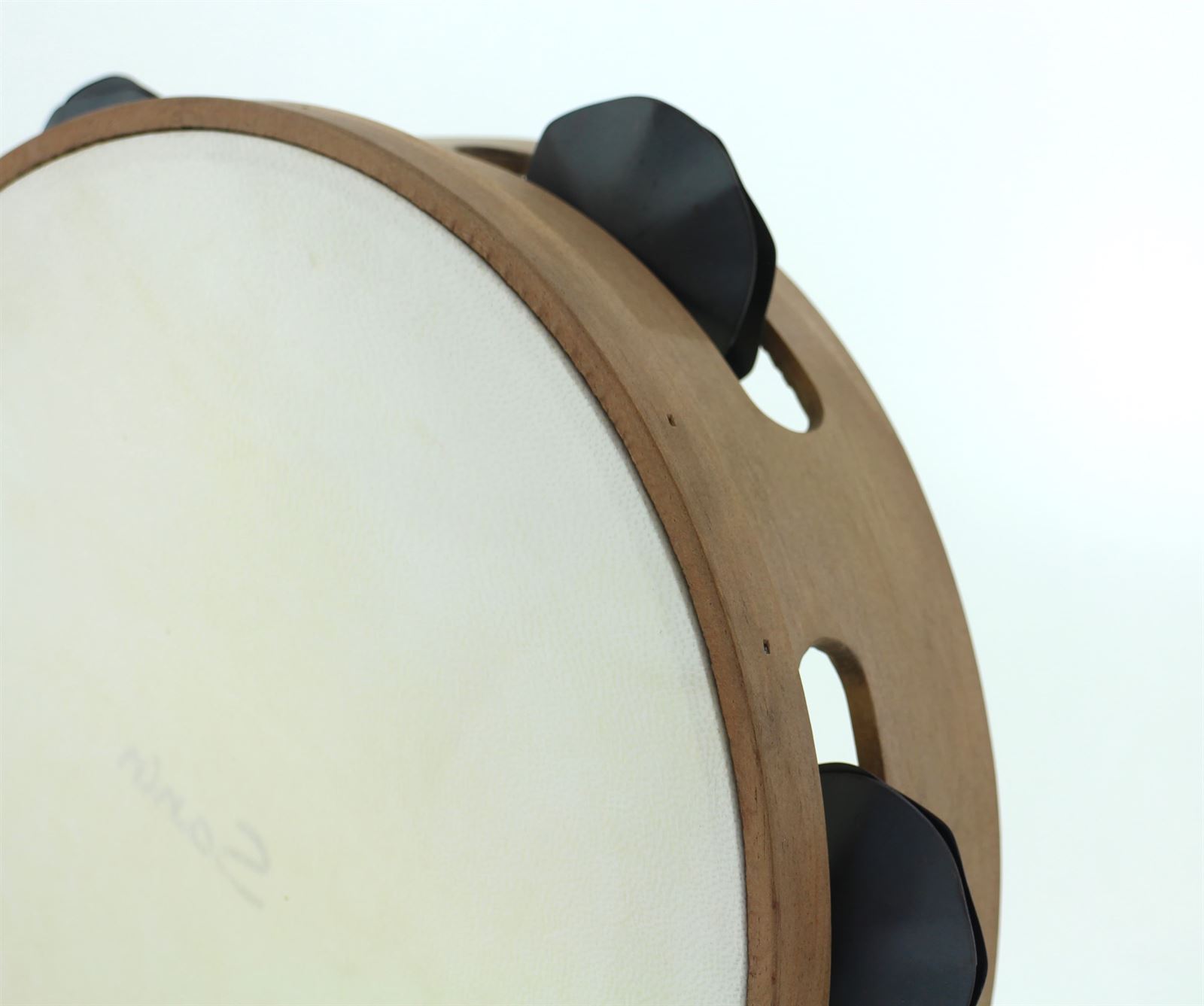 Pandeireta de 5 pares (en tamaño de 9 pares) en cor marrón claro con ferreñas manuais temperadas - Imaxe 2