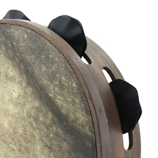 Pandeireta de 7 pares (en tamaño de 9 pares) marrón con ferreñas manuais temperadas - Imaxe 2