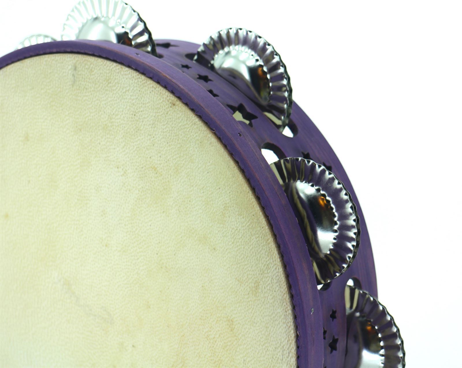 PANDEIRETA DE 9 PARES DE PINO EN COR VIOLETA DECORADA CON ESTRELAS - Imaxe 1