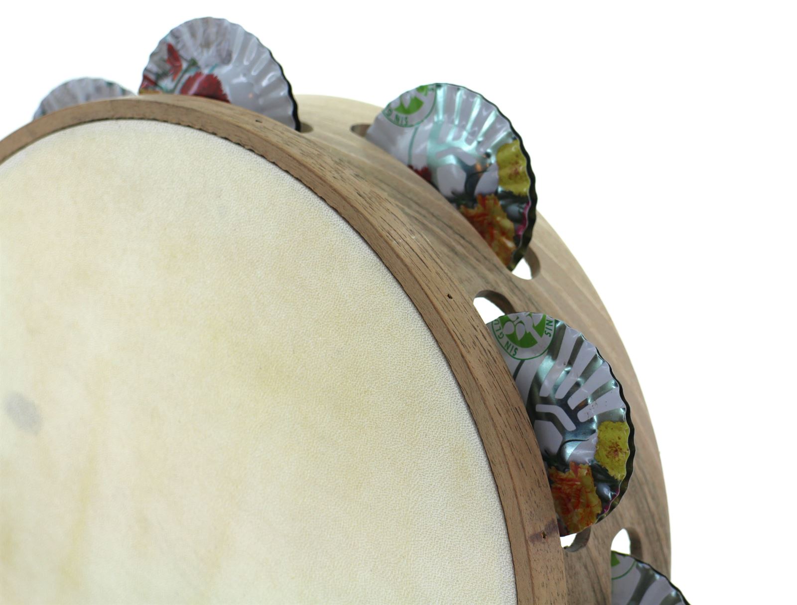 Pandeireta de nogueira 9 pares de ferreñas tradicionais de lata de marmelo - Imaxe 1