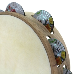 Pandeireta de nogueira 9 pares de ferreñas tradicionais de lata de marmelo - Imaxe 1