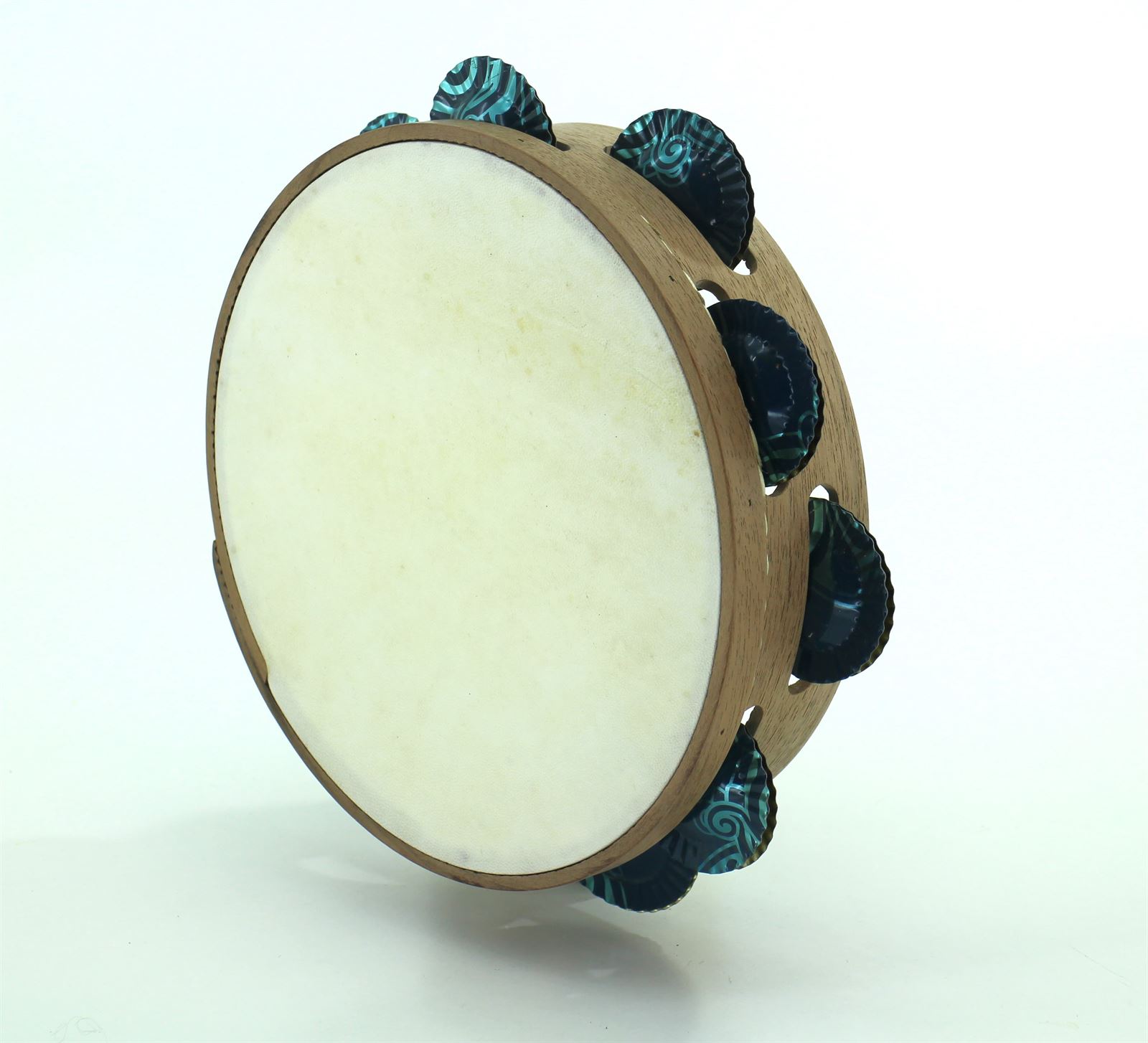 Pandeireta de nogueira 9 pares de ferreñas tradicionais de lata de marmelo - Imaxe 2