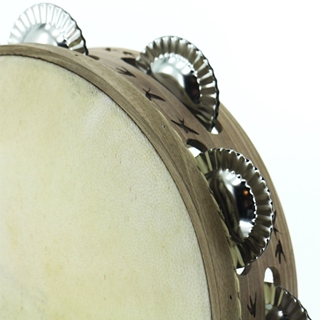 Pandeireta de nogueira de 9 pares con decorado de anduriñas - Imaxe 2