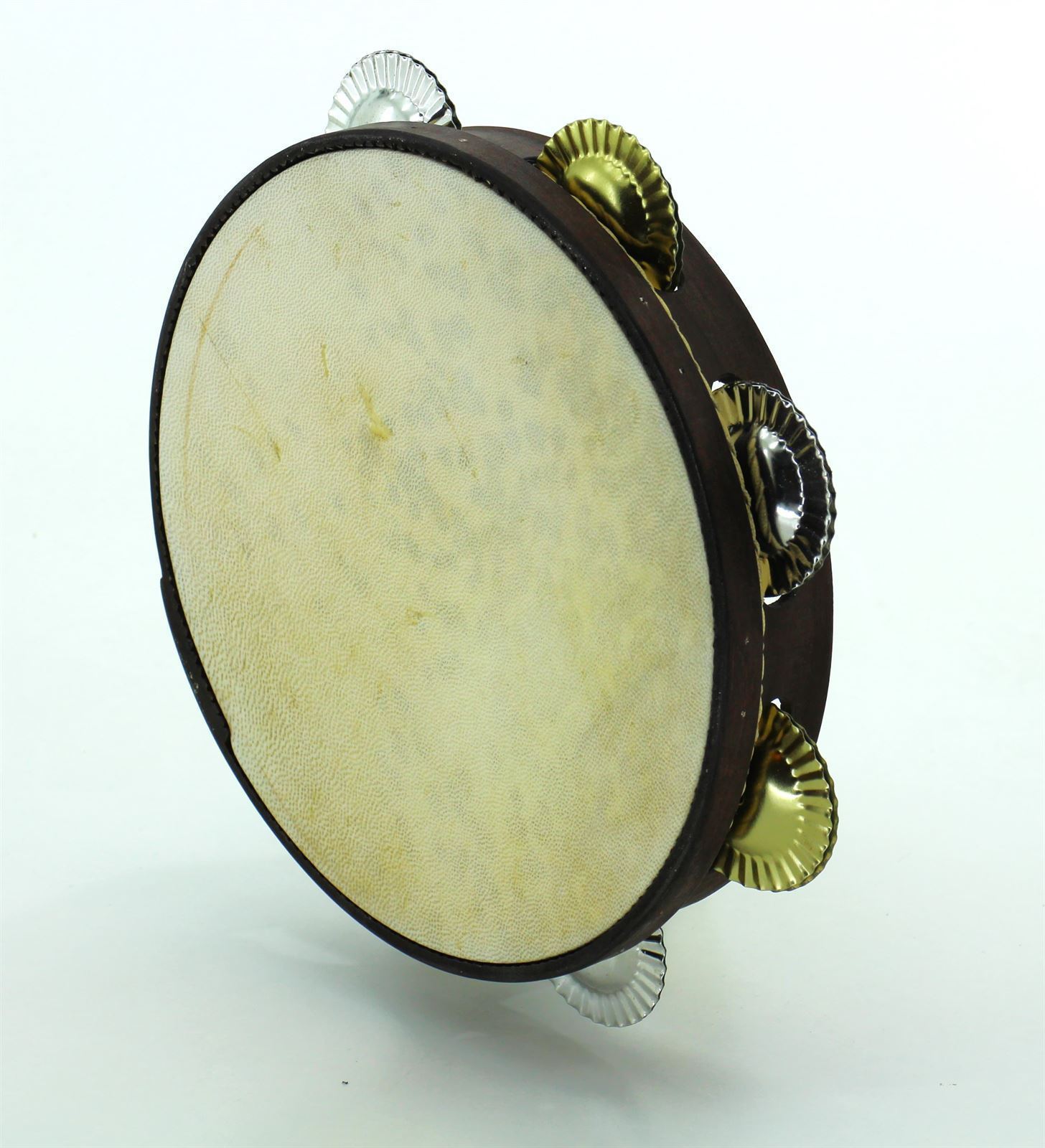 Pandeireta de rondalla marrón de 7 pares con ferreñas tradicionais mixtas - Imaxe 2