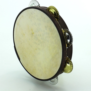 Pandeireta de rondalla marrón de 7 pares con ferreñas tradicionais mixtas - Imaxe 2