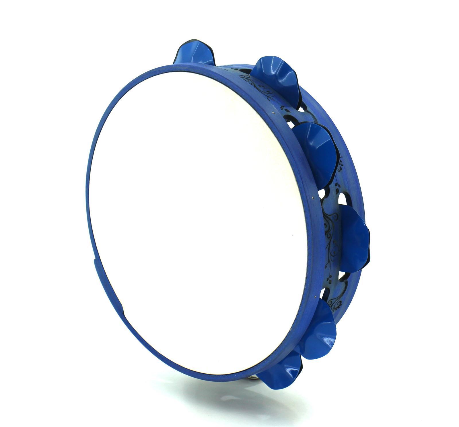 Pandeireta "Flores Modernistas" azul - Imaxe 3