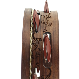 Pandeireta "Flores Modernistas" marrón - Imaxe 1