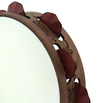 Pandeireta "Flores Modernistas" marrón - Imaxe 2