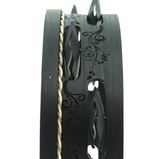 Pandeireta "Flores Modernistas" negra - Imaxe 1