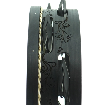 Pandeireta "Flores Modernistas" negra - Imaxe 1