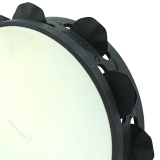 Pandeireta "Flores Modernistas" negra - Imaxe 2