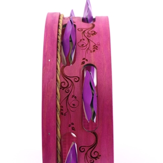 Pandeireta "Flores Modernistas" rosa coral - Imaxe 1