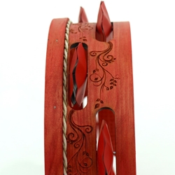 Pandeireta "Flores Modernistas" vermella - Imaxe 1