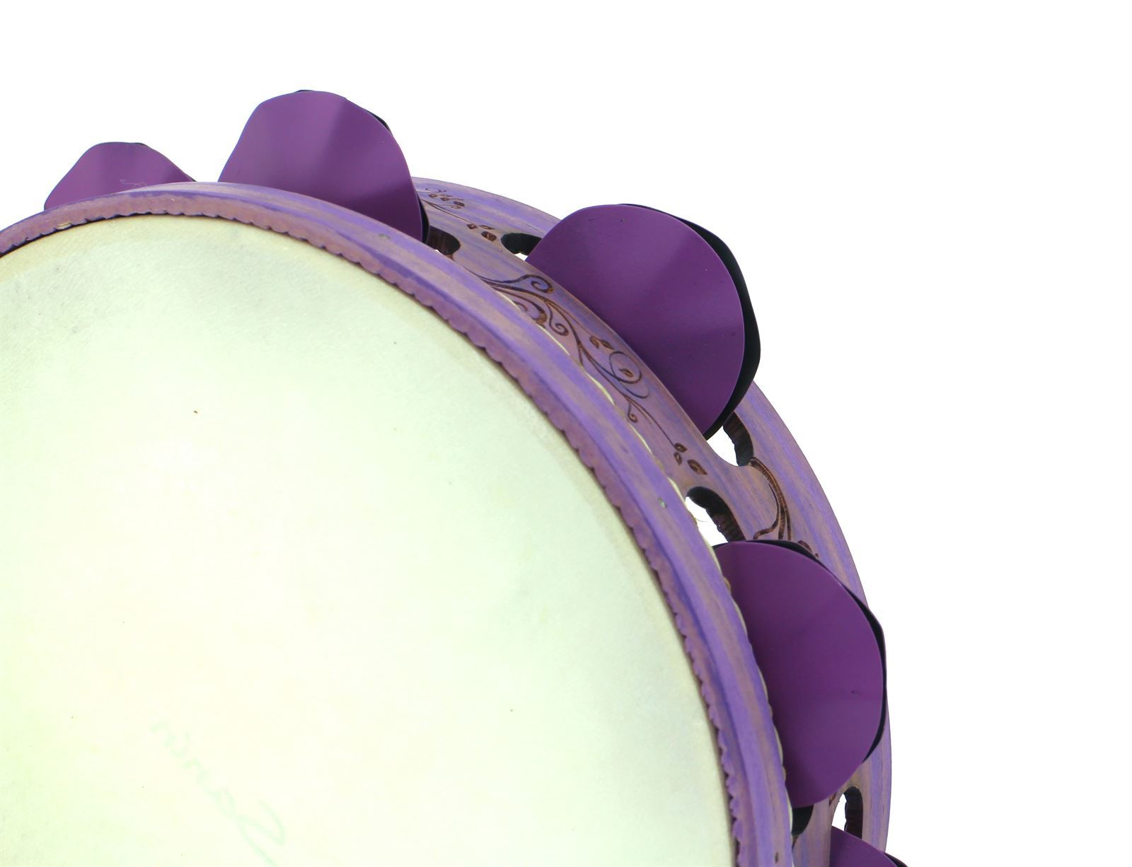 Pandeireta "Flores Modernistas" violeta - Imaxe 2