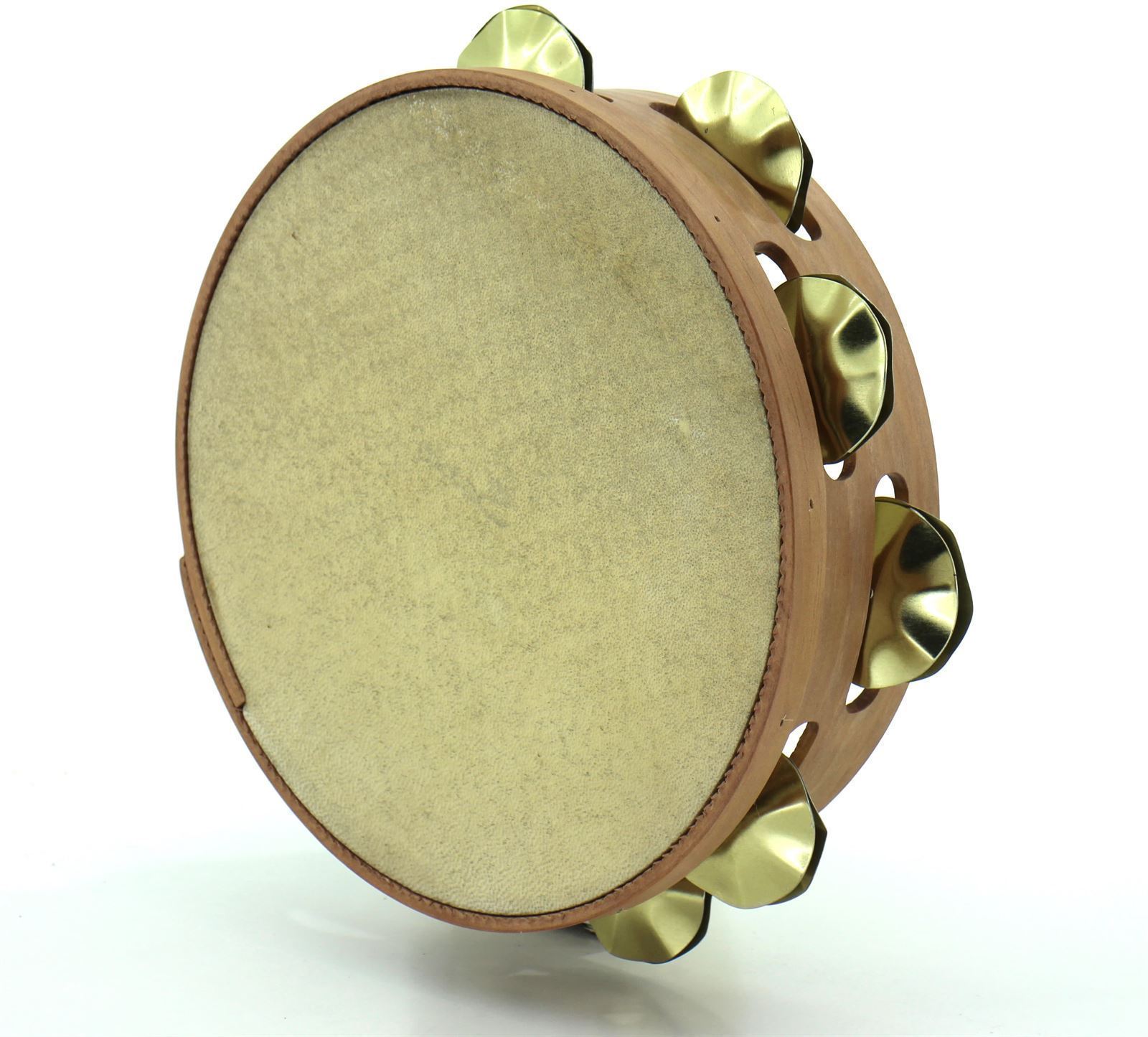 Pandeireta marrón claro de 9 pares de ferreñas manuais douradas - Imaxe 2