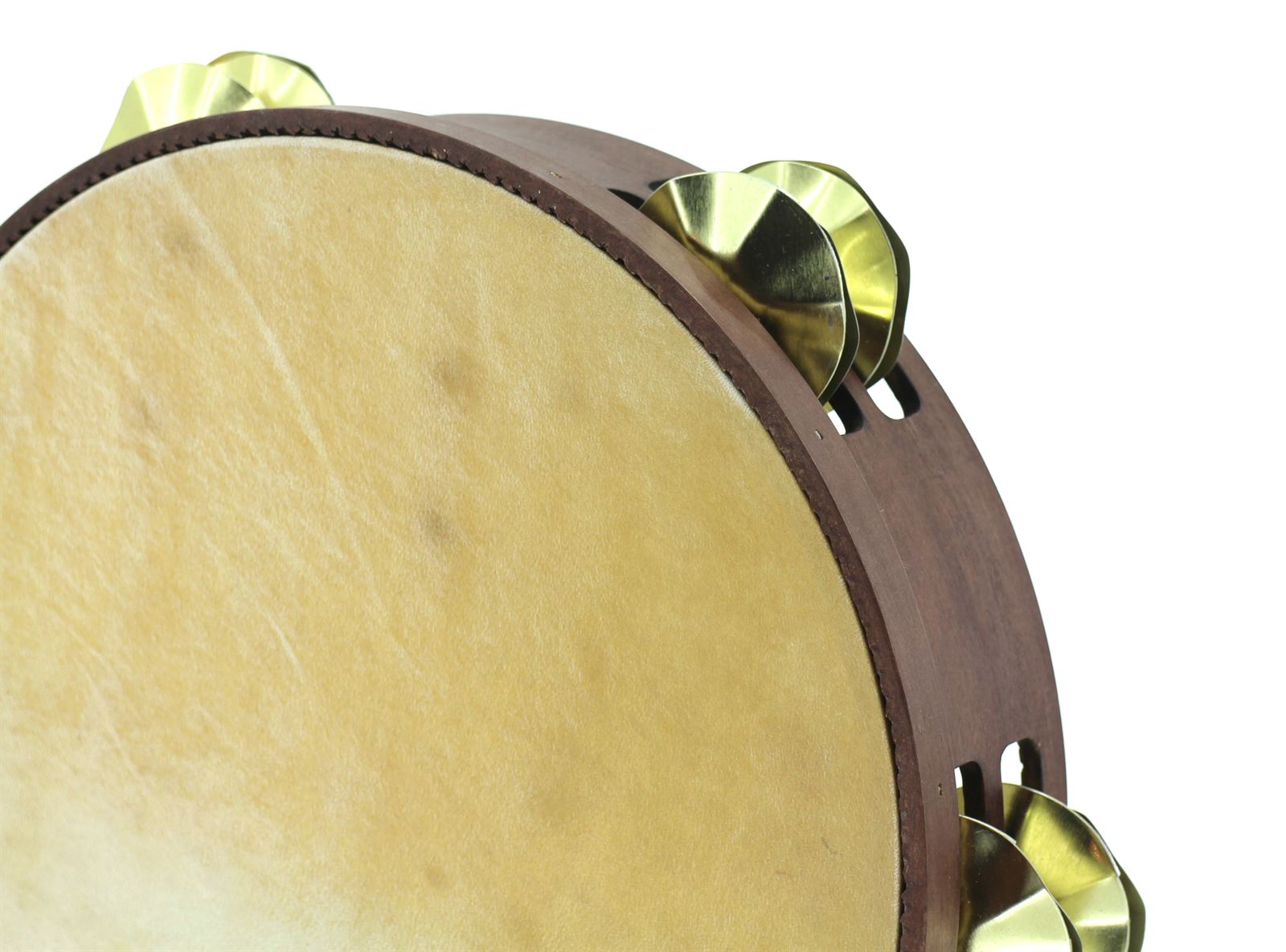 Pandeireta marrón de 10 pares de ferreñas manuais douradas - Imaxe 2