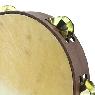 Pandeireta marrón de 10 pares de ferreñas manuais douradas - Imaxe 2