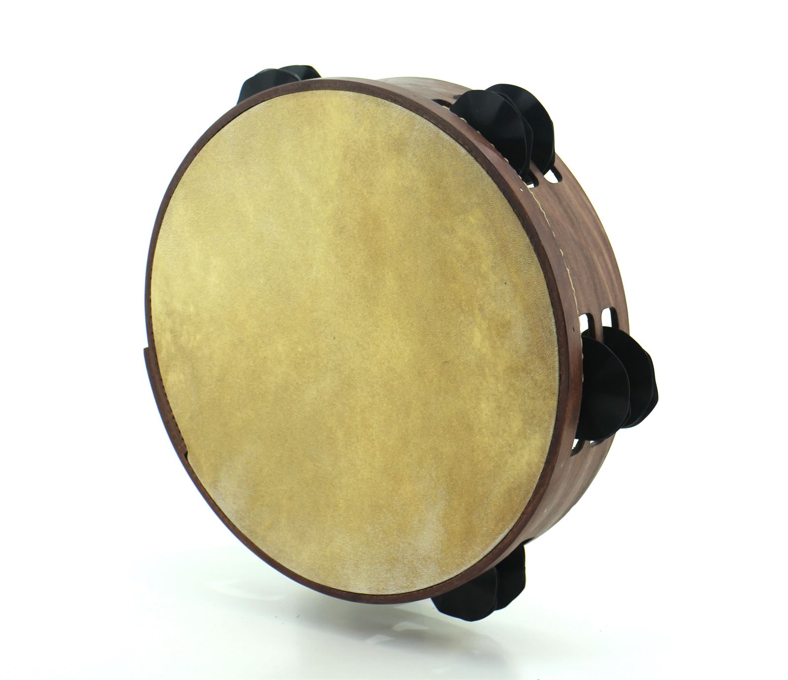 Pandeireta marrón de 10 pares de ferreñas manuais negras - Imaxe 1