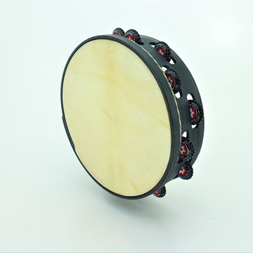 Pandeireta negra de 13 pares de chapas recicladas - Imaxe 2