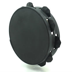 Pandeireta negra de 9 pares de ferreñas manuais negras e parche negro - Imaxe 2