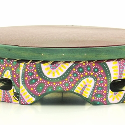 Pandeireta pintada a man por Carlota Suárez de 9 pares e ferreñas manuais douradas II - Imaxe 2