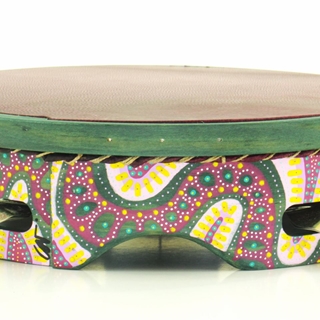 Pandeireta pintada a man por Carlota Suárez de 9 pares e ferreñas manuais douradas II - Imaxe 2