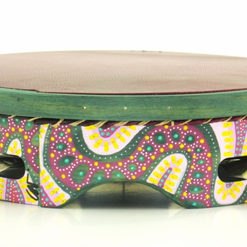 Pandeireta pintada a man por Carlota Suárez de 9 pares e ferreñas manuais douradas II - Imaxe 2