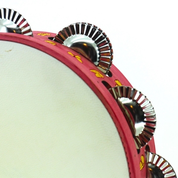 Pandeireta rosa de 9 pares con decorado bolboretas amarelas - Imaxe 2