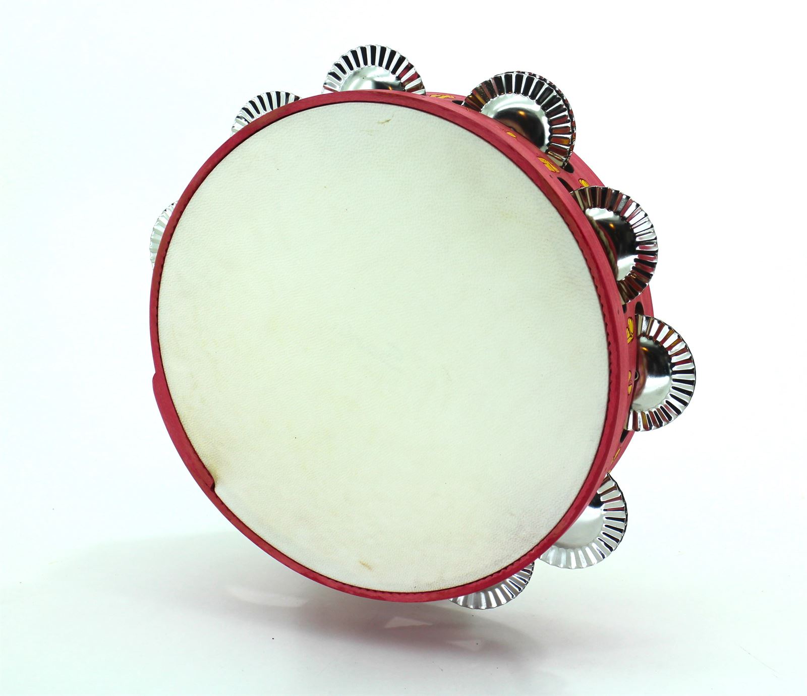 Pandeireta rosa de 9 pares con decorado bolboretas amarelas - Imaxe 3