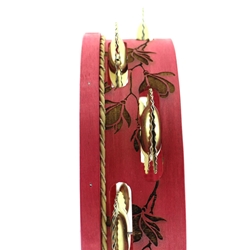 Pandeireta rosa de 9 pares con decorado de polas de magnolio - Imaxe 1