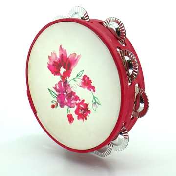 Pandeireta rosa de 9 pares e ilustración de flores rosas - Imaxe 1