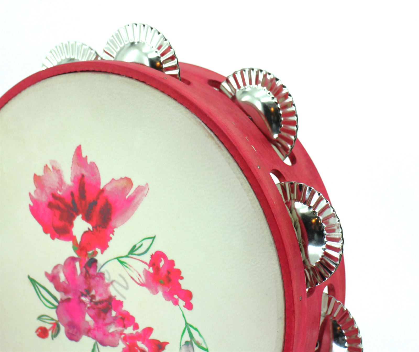 Pandeireta rosa de 9 pares e ilustración de flores rosas - Imaxe 2
