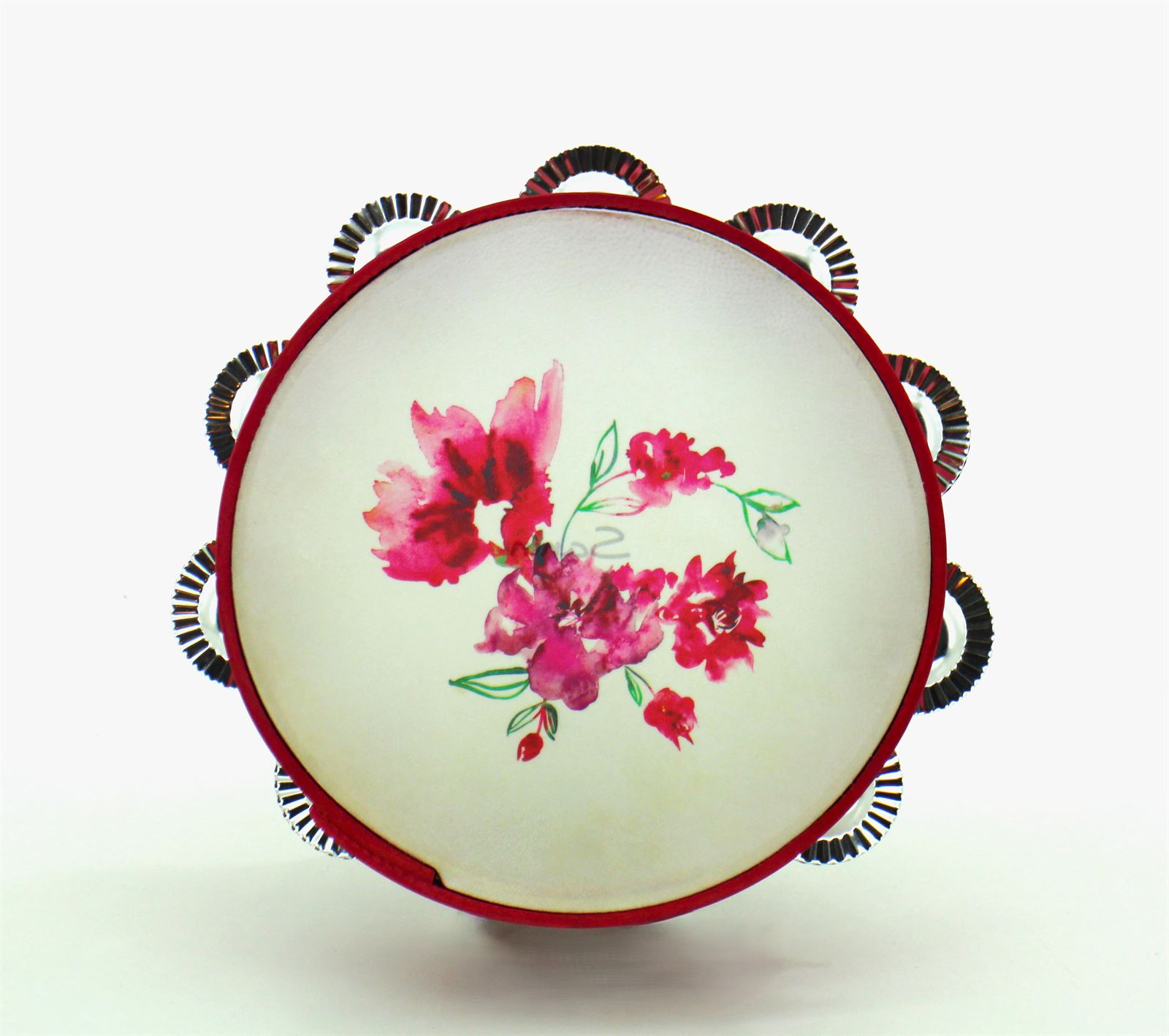 Pandeireta rosa de 9 pares e ilustración de flores rosas - Imaxe 3