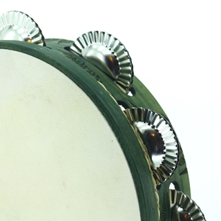 Pandeireta verde botella de 9 pares decorada con fentos - Imaxe 2