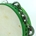 Pandeireta verde de 9 pares decorada con follas de pradairo - Imaxe 1
