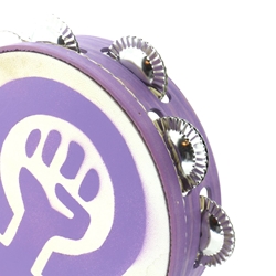 Pandeireta violeta 9 pares con ilustración do símbolo feminista - Imaxe 1