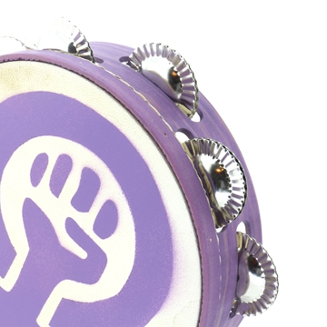 Pandeireta violeta 9 pares con ilustración do símbolo feminista - Imaxe 1