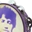 Pandeireta violeta de 9 pares decorada con notas musicais e ilustración de Rosalía - Imaxe 1