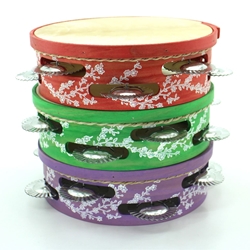 Pandeiretas de 7 pares con cor e flores blancas - Imaxe 1