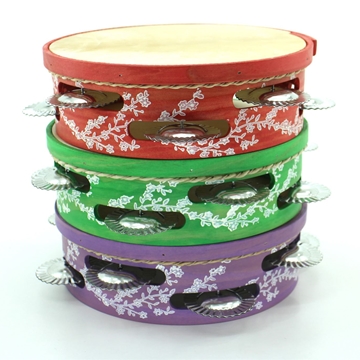 Pandeiretas de 7 pares con cor e flores blancas - Imaxe 1